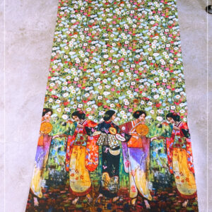 bedruckter Baumwollseersucker als Rapport, aus Italien