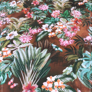 bedruckter, gestretchter Baumwollpopeline eines ital. Modelabels