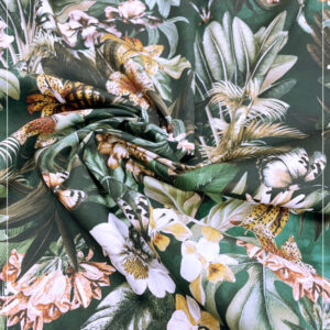 bedruckter, gestretchter Baumwollpopeline eines ital. Modelabels