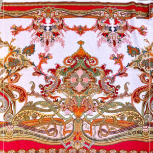 bedrucktes Leinen mit orientalischen Mustern, eines bekannten ital. Modelabels