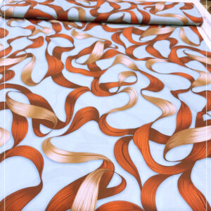 bedruckter, gestretchter Baumwollpopeline eines namhaften franz. Modelables