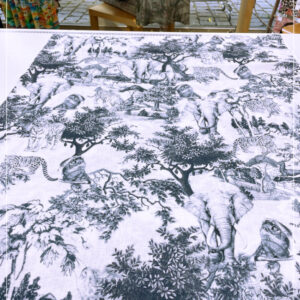 bedrucktes feines Leinen eines franz. Modelables