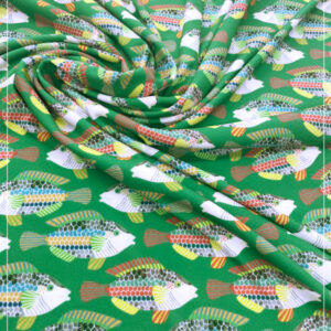 bedruckter, feiner Jersey eines bekannten deutschen Modelabels