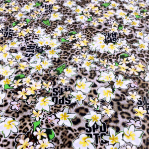 bedruckter Mikrofaserjersey, sog. kalte Ware eines bekannten deutschen Modelabels