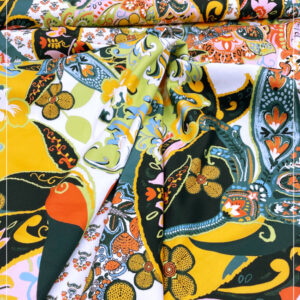 bedruckter elastischer Baumwollpopeline eines ital. Modelabels