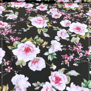 bedruckter, gestretchter Baumwollpopeline eines ital. Modelabels