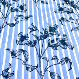 gestretchter Streifenpopeline, bedruckt