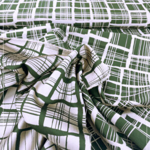gewebter, gestretchter Jacquard- Taft eines ital. Modelabels